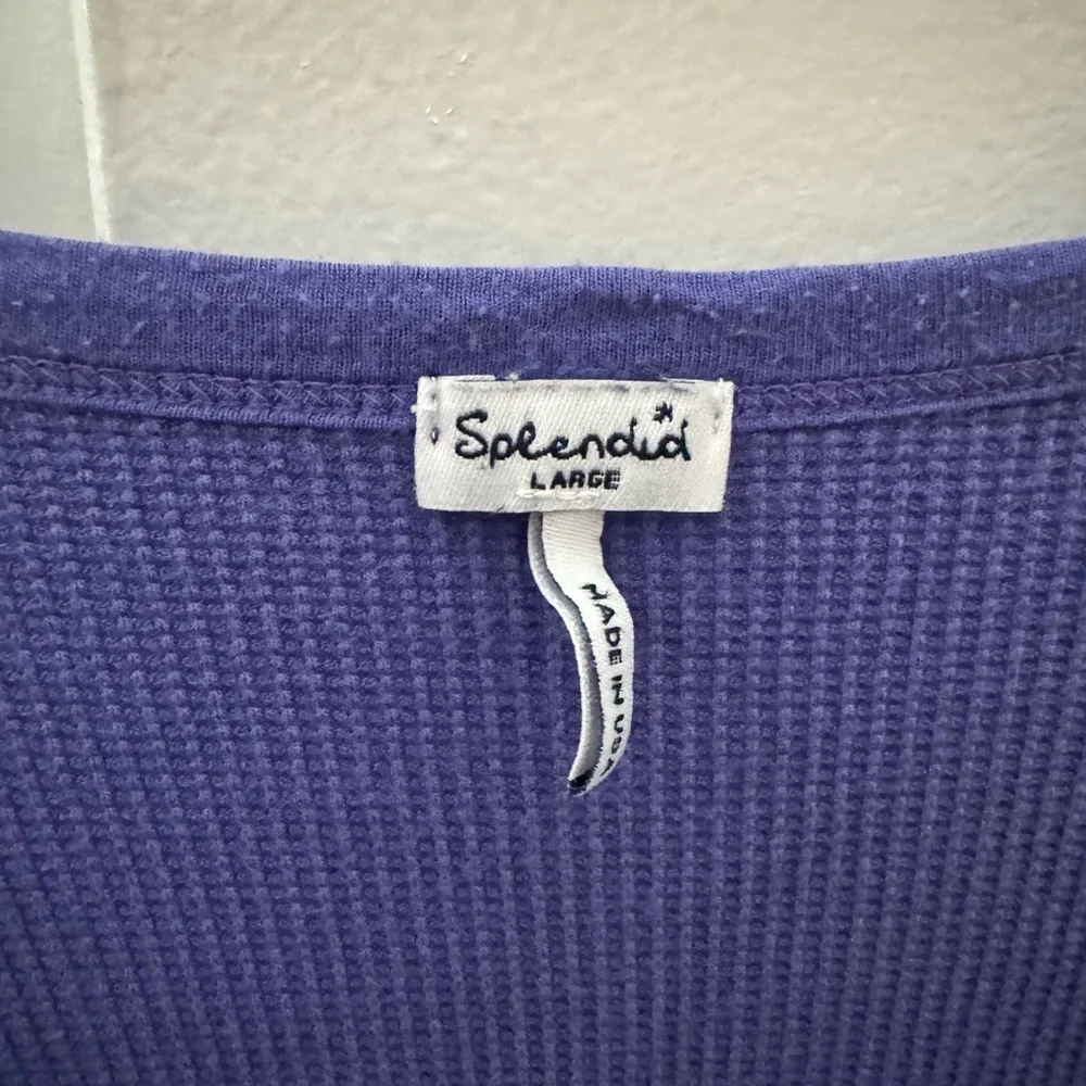 Splendid Violet Long Sleeve Henley Top - Picture 3 of 3